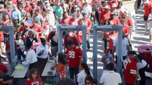 Security that prohibits stadium seat comfort